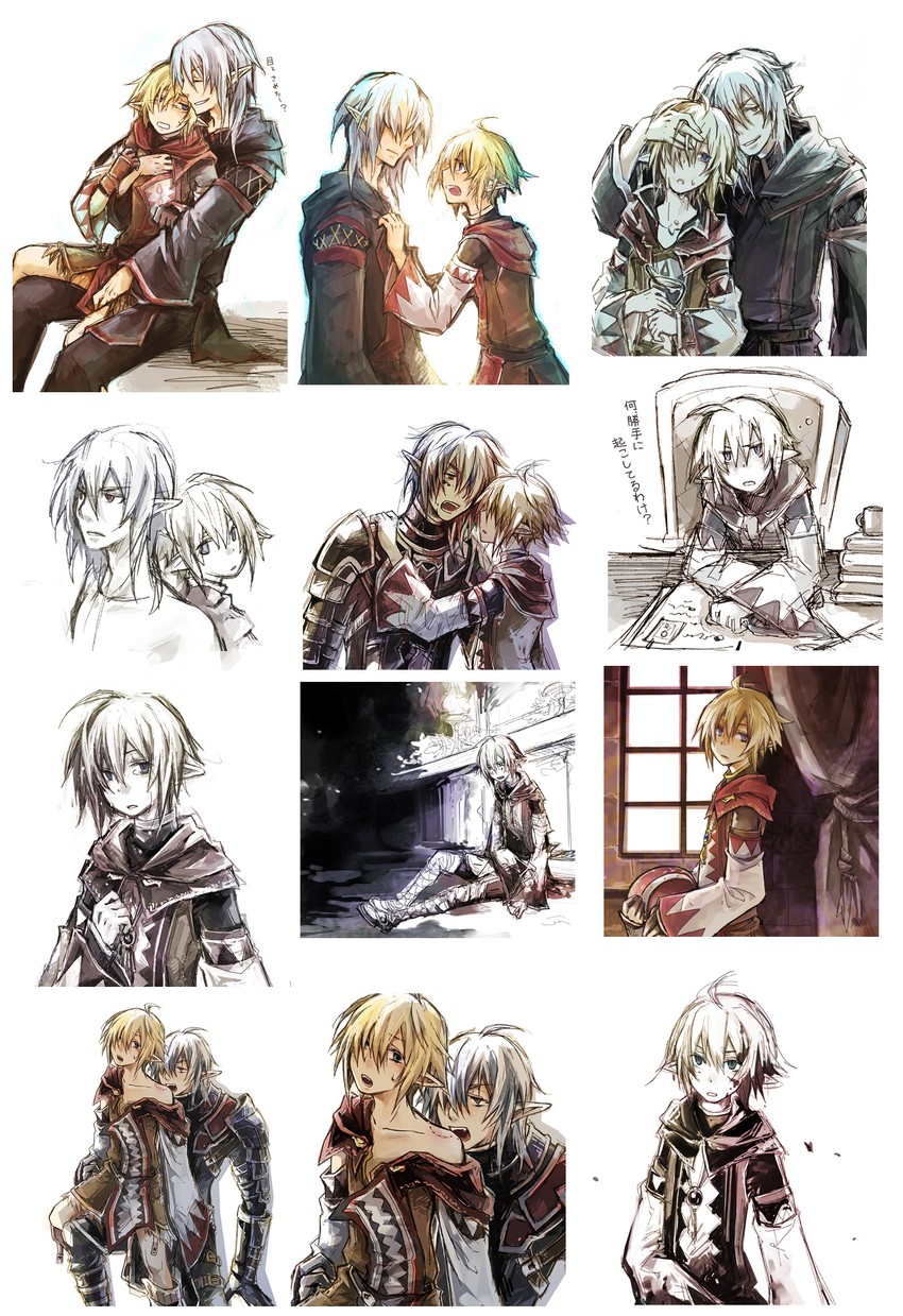 adventurer and white mage (final fantasy and 1 more) drawn by fujiwara_akina
