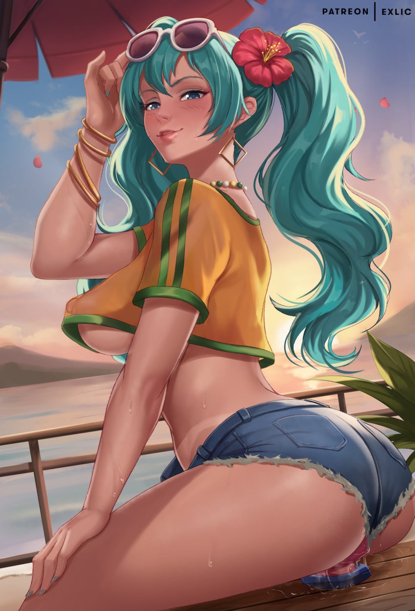 hatsune miku and brazilian miku (vocaloid) drawn by exlic