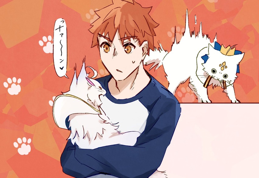 artoria pendragon, emiya shirou, artoria caster, and merlin (fate and 4 more) drawn by yamano_udumi