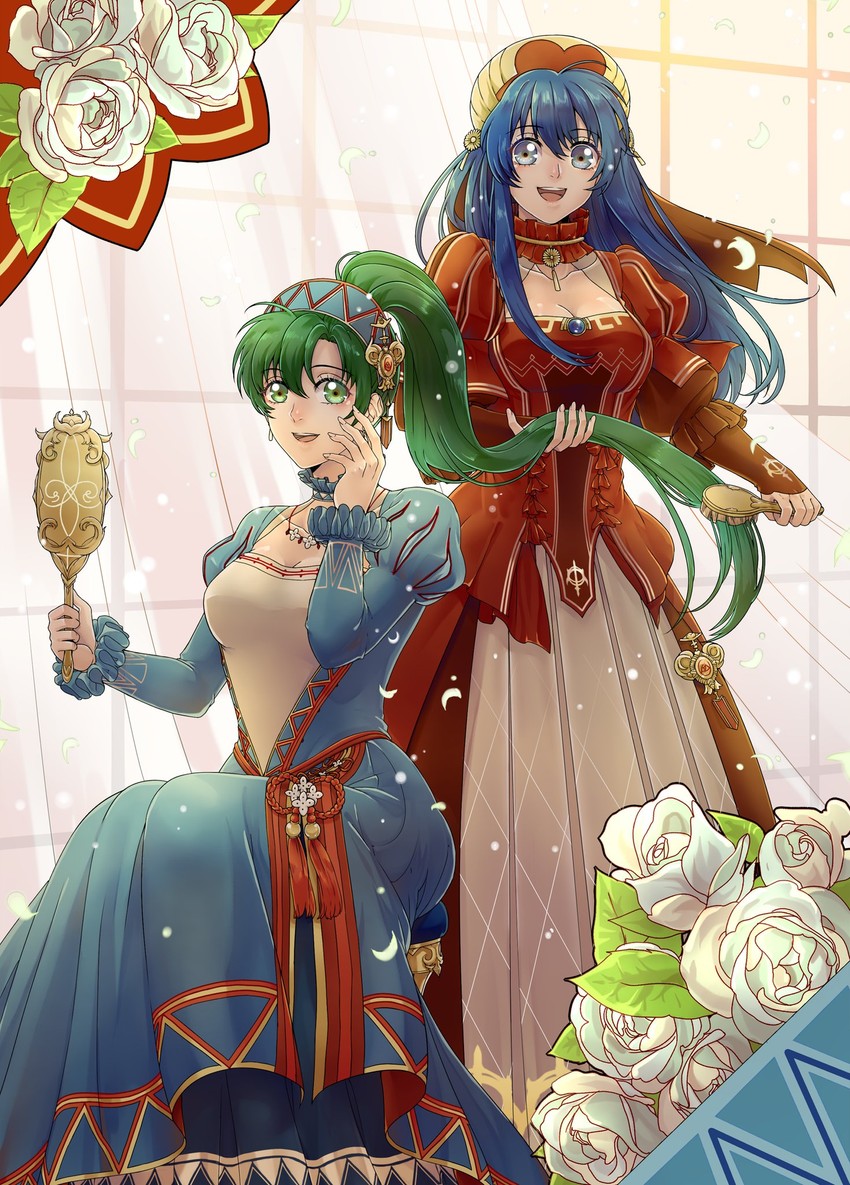 lyn and lilina (fire emblem and 3 more) drawn by rokusashu