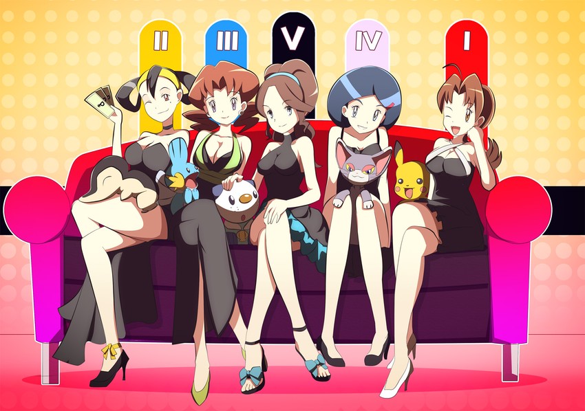 pikachu, oshawott, cyndaquil, mudkip, delia ketchum, and 5 more (pokemon and 4 more) drawn by vivivoovoo