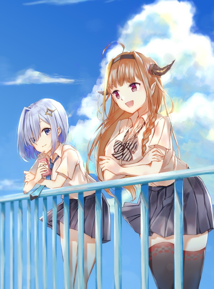 amane kanata and kiryu coco (hololive) drawn by lovely_yoshio