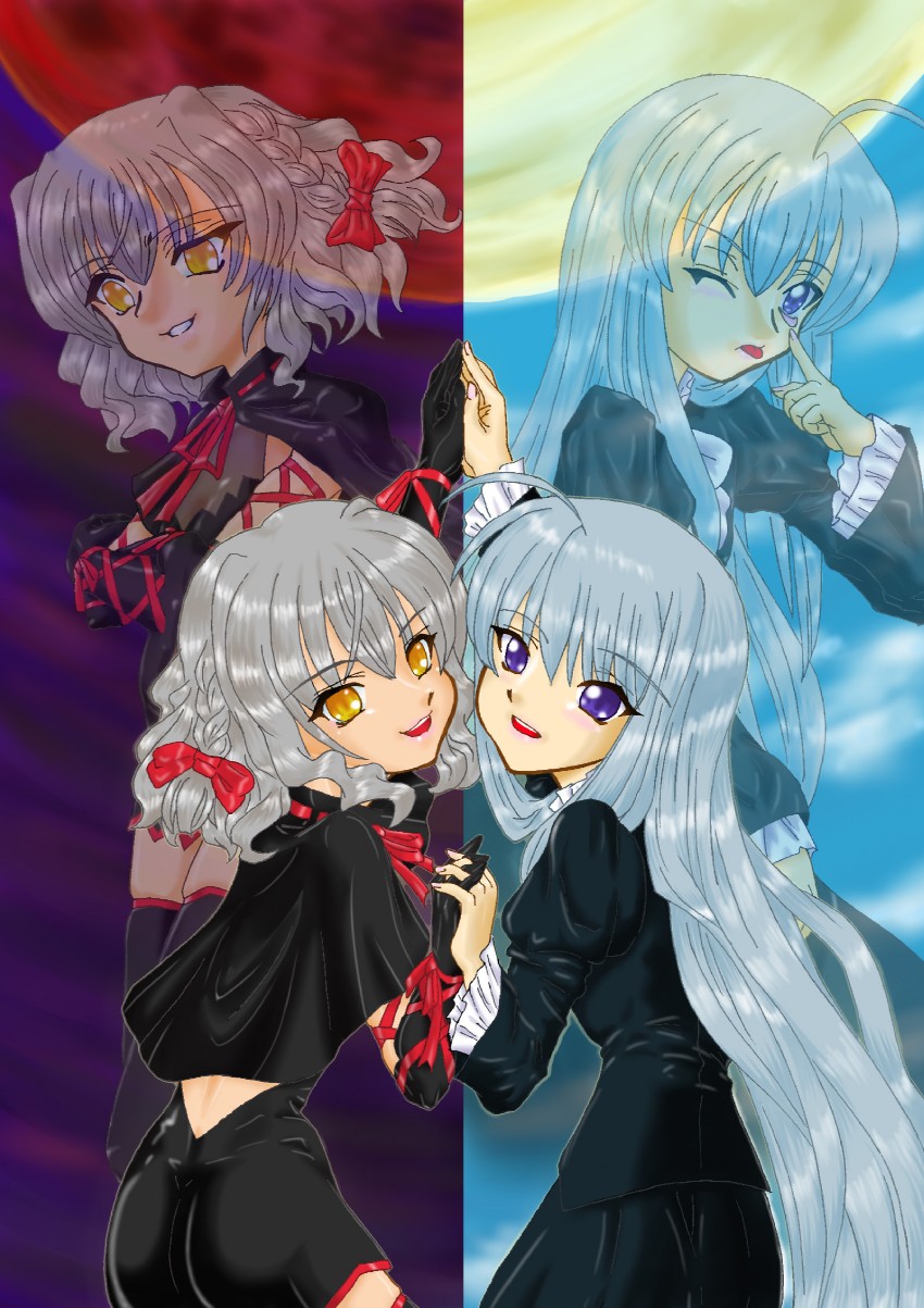 bell zephyr and anzelotte (night wizard) drawn by barayume