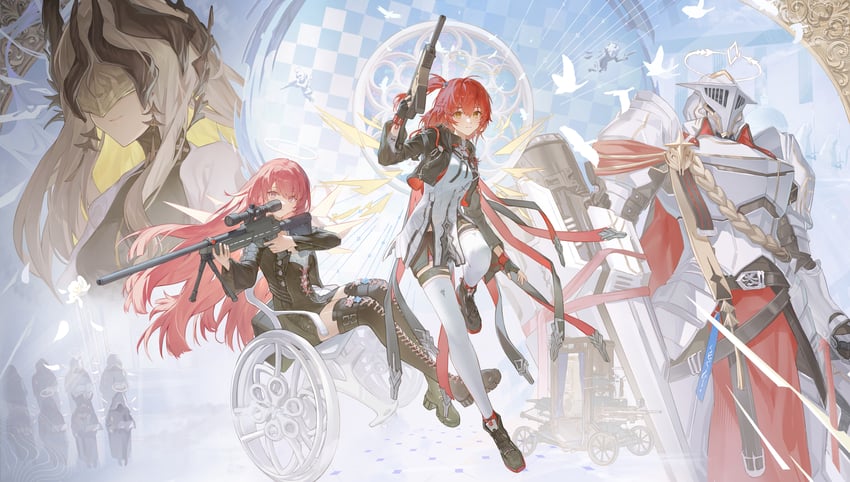 exusiai, lemuen, exusiai the new covenant, sankta miksaparato, confess-47, and 1 more (arknights) drawn by styx_mo_yu