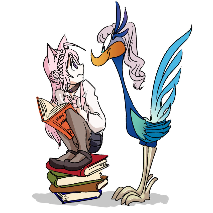 hakui koyori, pavolia reine, and road runner (hololive and 2 more) drawn by meto30