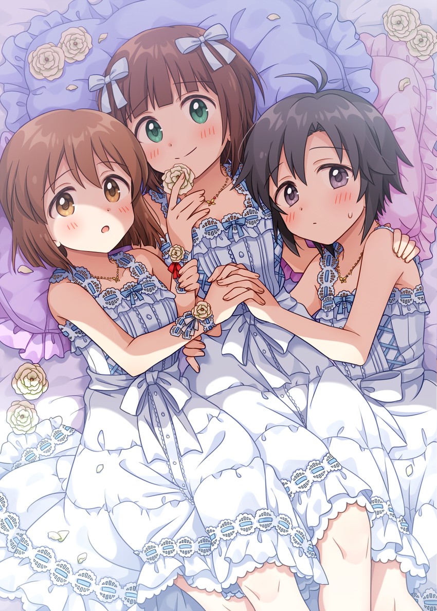 amami haruka, kikuchi makoto, and hagiwara yukiho (idolmaster and 2 more) drawn by hiiringu