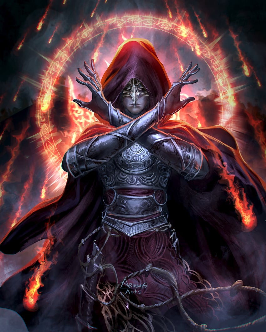 fire knight salza (elden ring and 1 more) drawn by ariamis_arts