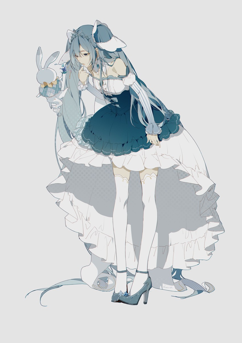 hatsune miku, yuki miku, and rabbit yukine (vocaloid) drawn by zhibuji_loom