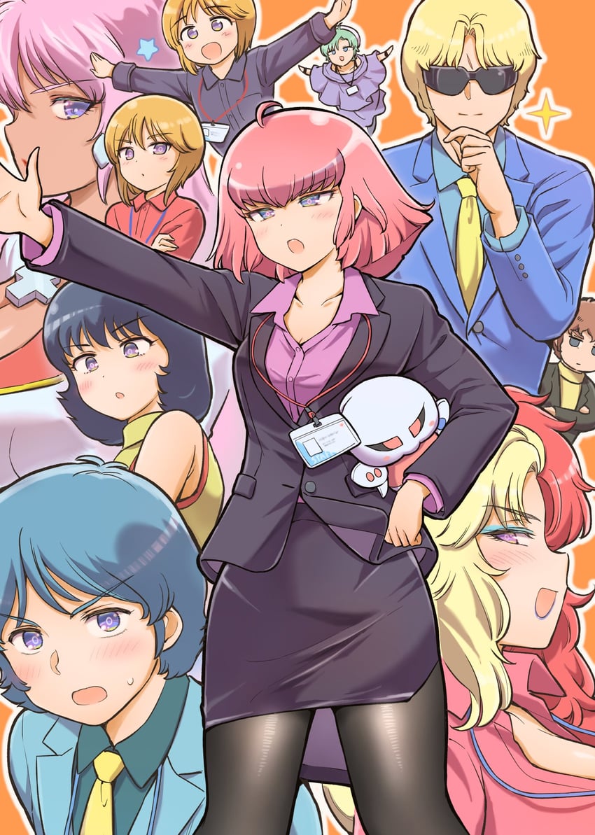 char aznable, amuro ray, kamille bidan, puru two, haman karn, and 6 more (gundam and 3 more) drawn by iwasaki_masakazu