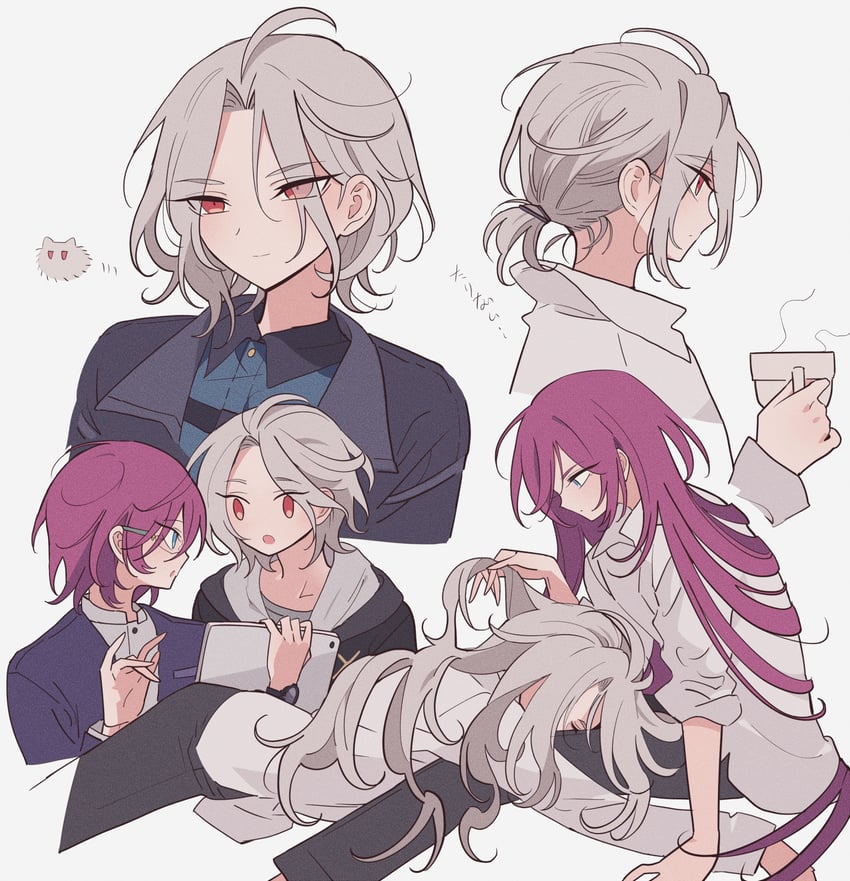 saegusa ibara and ran nagisa (ensemble stars!) drawn by meremero