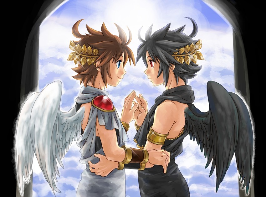 pit and dark pit (kid icarus and 1 more) drawn by karasuma_pink