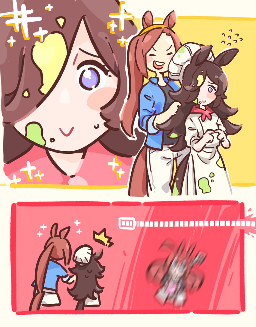rice shower, mihono bourbon, and sakura bakushin o (umamusume) drawn by hc2002