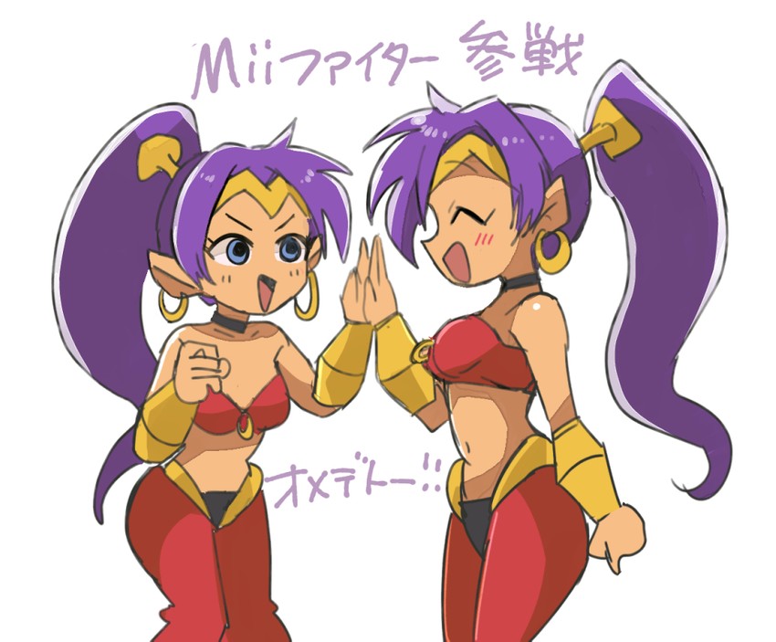 shantae and mii (super smash bros. and 1 more) drawn by tsubobot