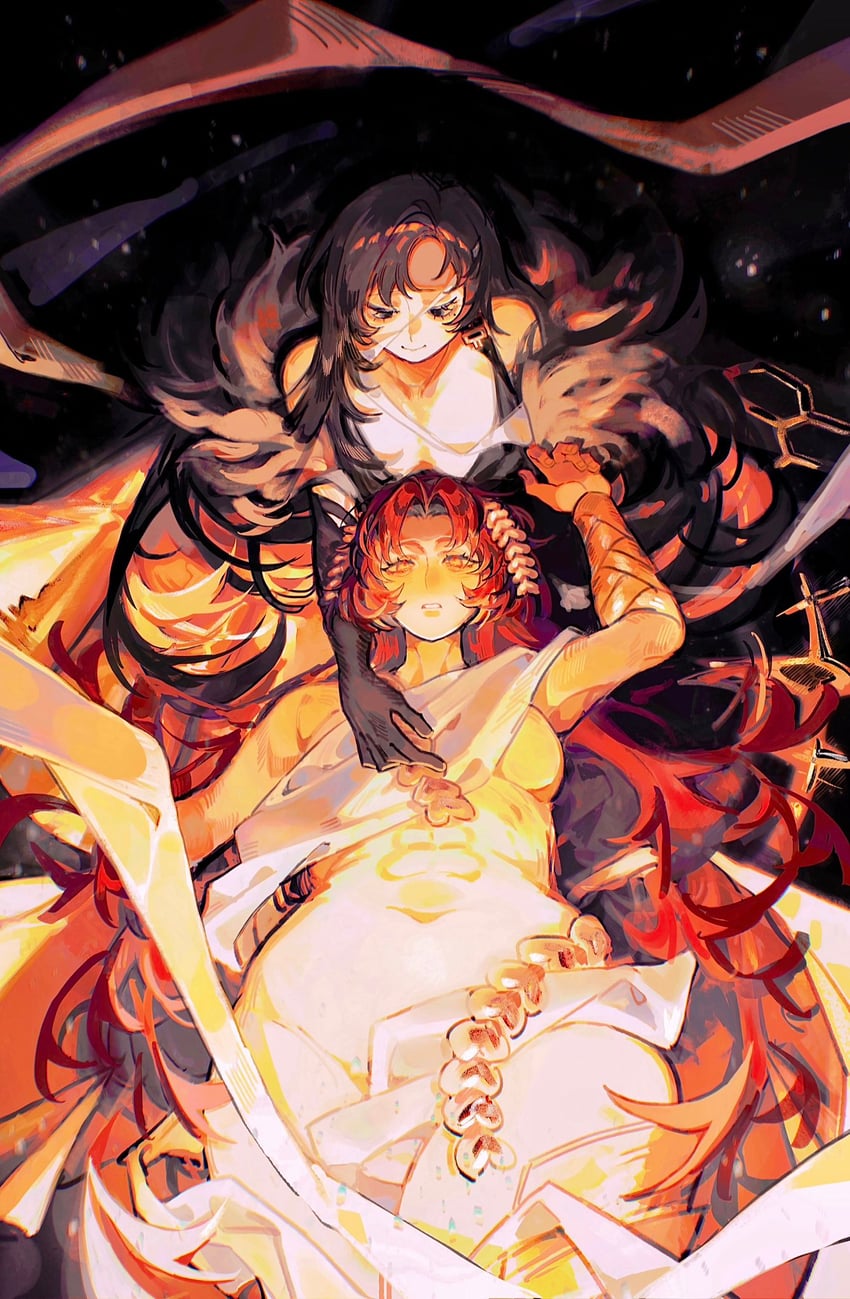 binah and kali (project moon and 2 more) drawn by bngb_love