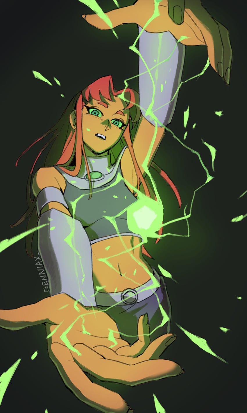 starfire (dc comics and 1 more) drawn by genniax