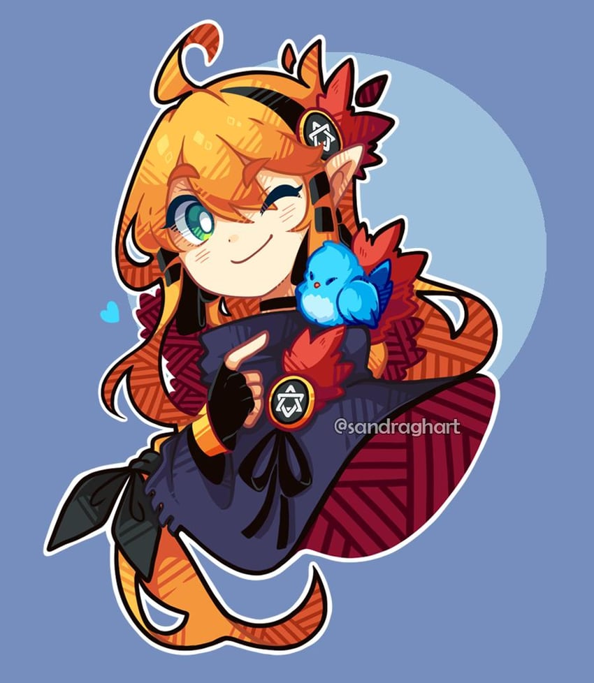 twitter bird (original and 1 more) drawn by sandragh