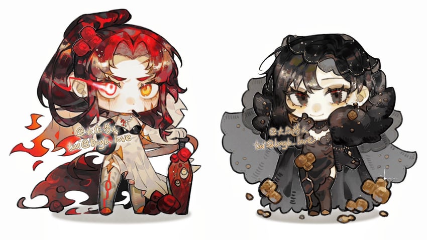 binah and gebura (project moon and 1 more) drawn by bngb_love