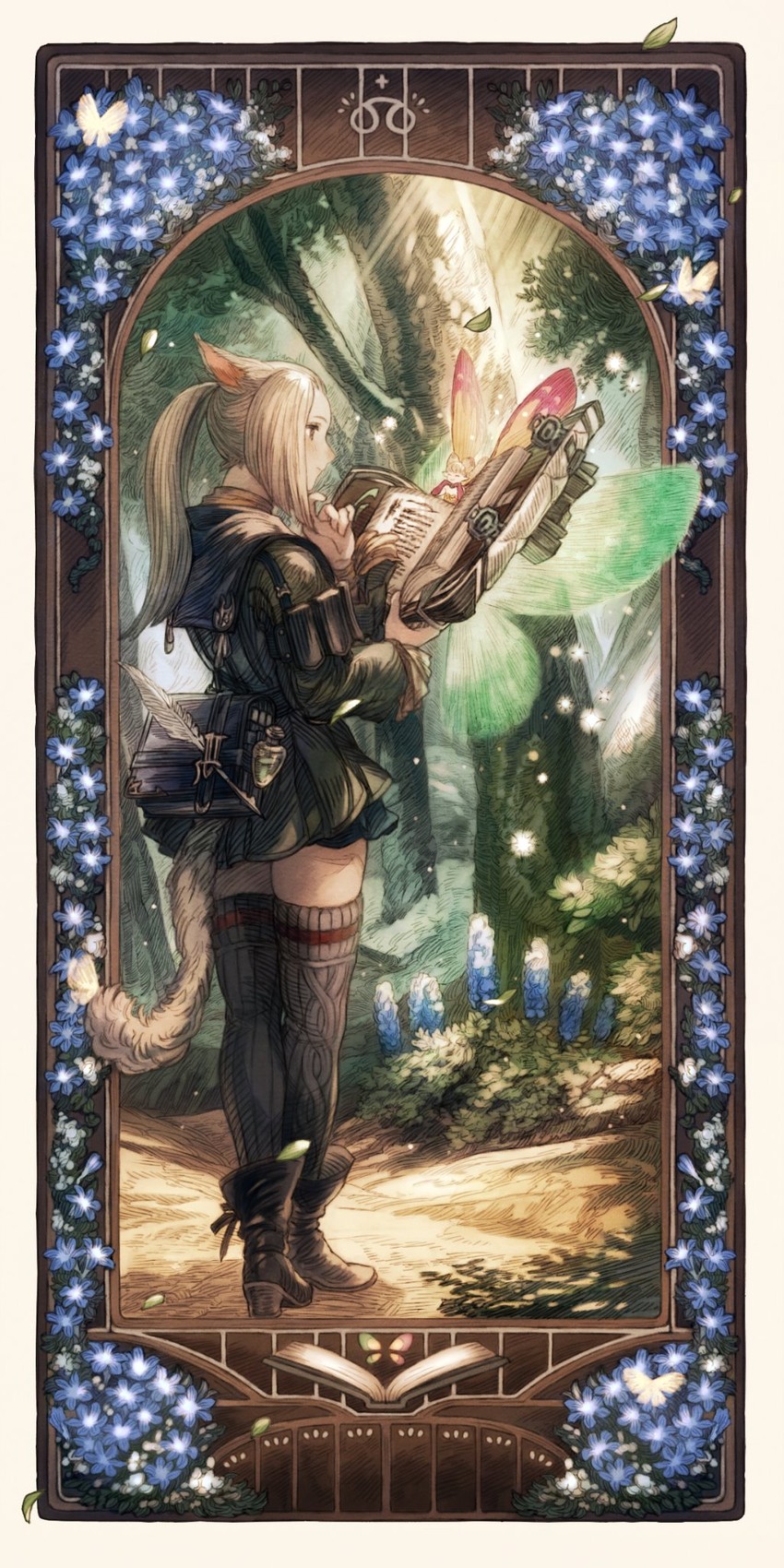 warrior of light, scholar, and eos (final fantasy and 1 more) drawn by maeka_(kumaekake)