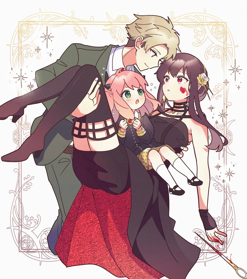 yor briar, anya, and twilight (spy x family) drawn by hakuuyori