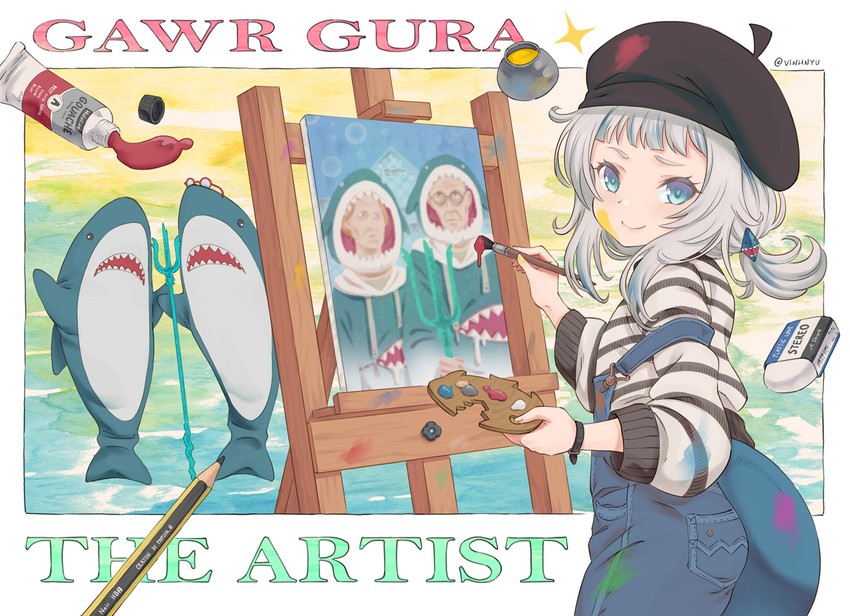 gawr gura (hololive and 2 more) drawn by vinhnyu