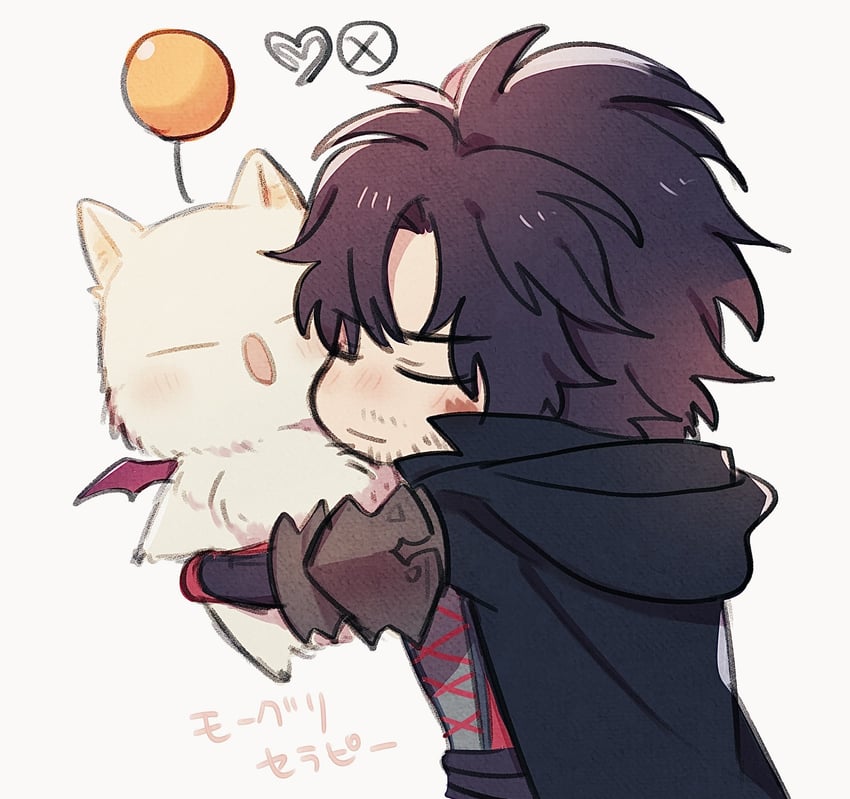 moogle and clive rosfield (final fantasy and 1 more) drawn by yuma_(zero)