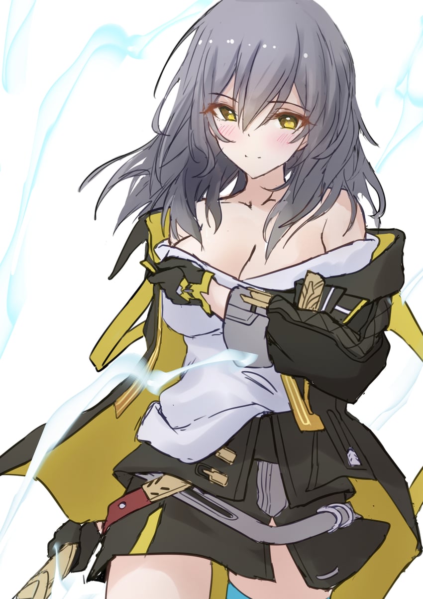 trailblazer and stelle (honkai and 1 more) drawn by xfate