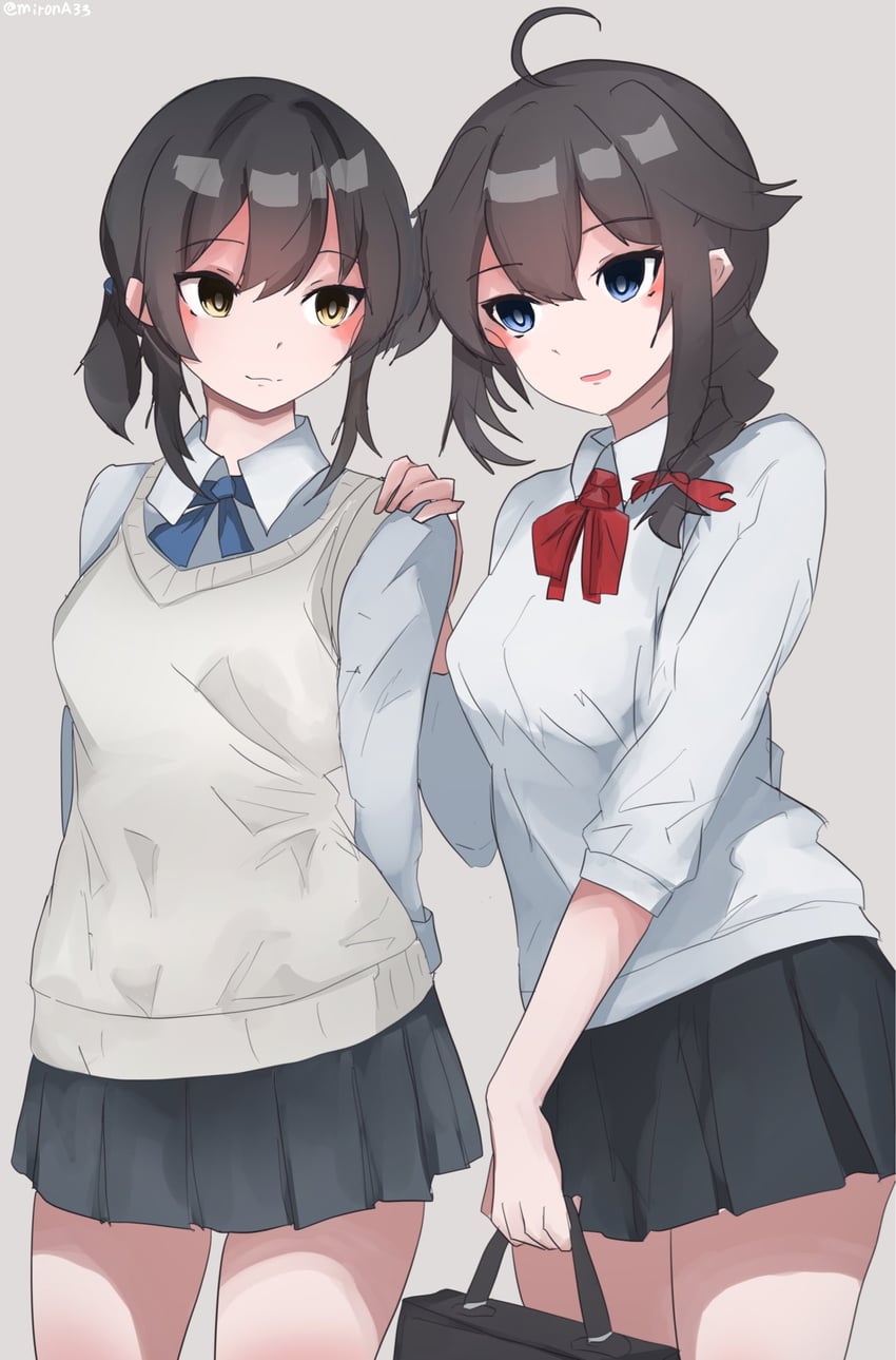 shigure, fubuki, and shigure kai ni (kantai collection) drawn by miron_(mirona33)