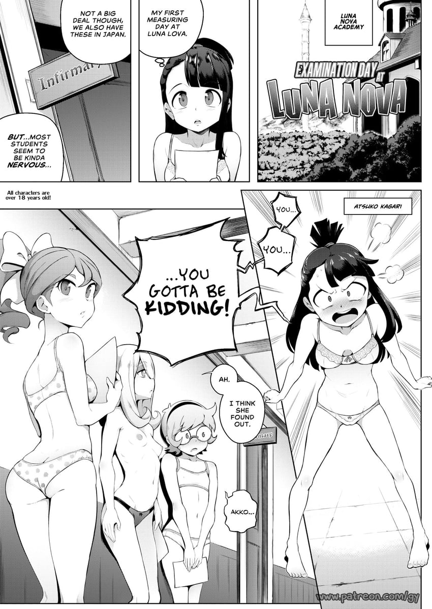 kagari atsuko, sucy manbavaran, lotte jansson, and hanna england (little witch academia) drawn by geewhy