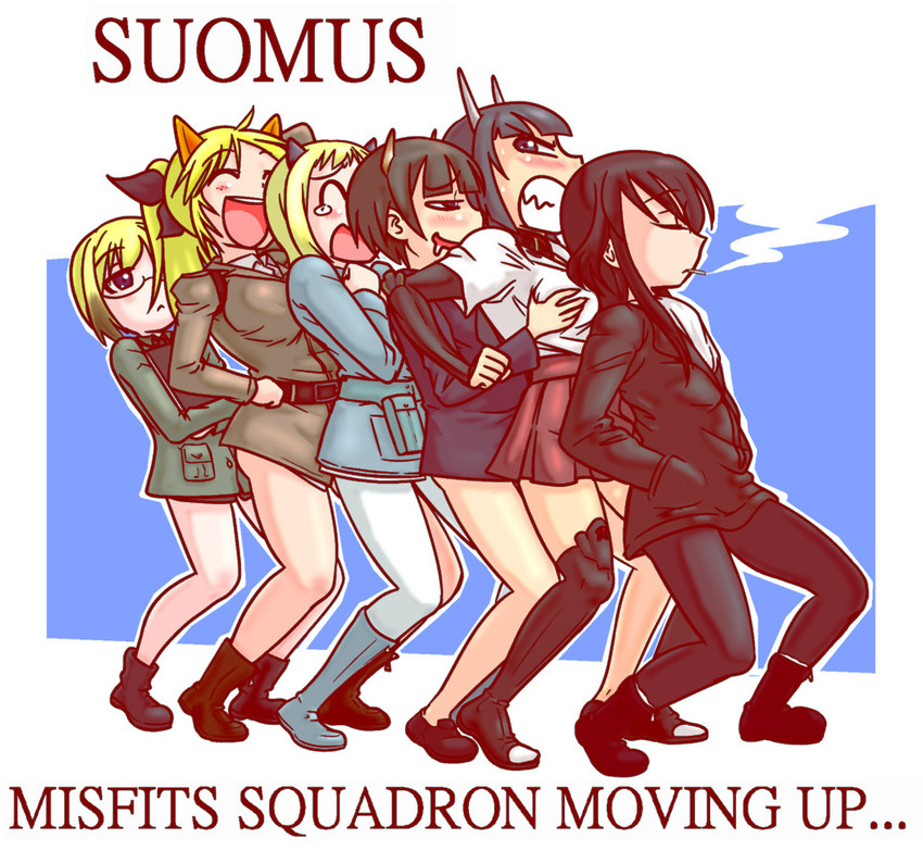 ursula hartmann, anabuki tomoko, elizabeth f. beurling, elma leivonen, sakomizu haruka, and 1 more (world witches series and 3 more) drawn by matsuya