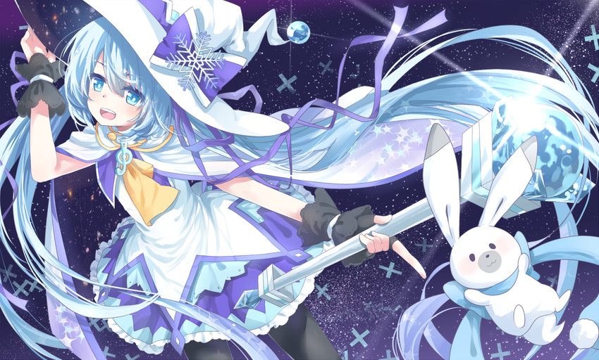 hatsune miku, yuki miku, and rabbit yukine (vocaloid and 1 more) drawn by poppy_(poppykakaka)