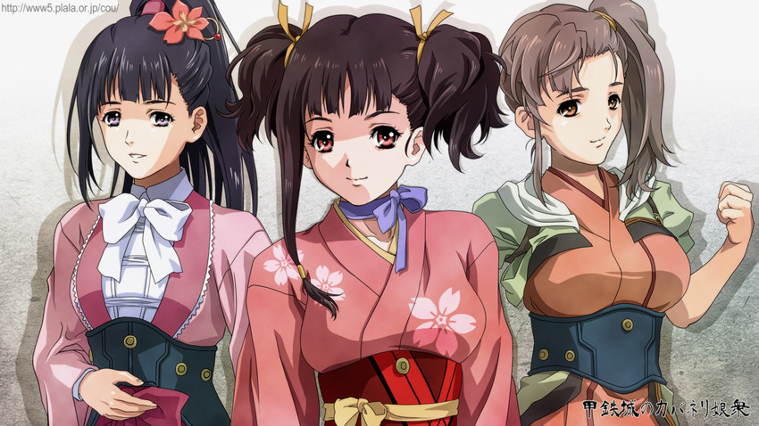 mumei, yomogawa ayame, and kajika (koutetsujou no kabaneri) drawn by nolia