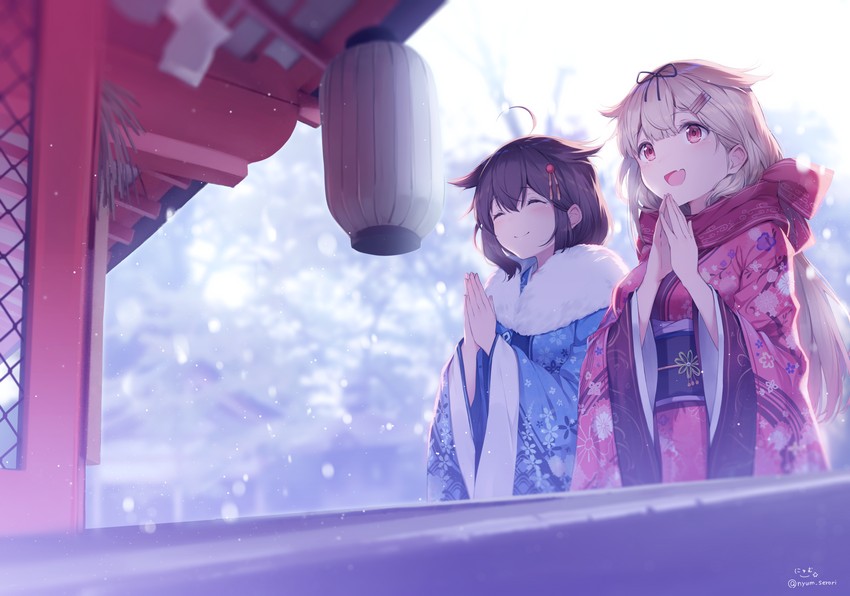 shigure, yuudachi, shigure kai ni, and yuudachi kai ni (kantai collection) drawn by nyum
