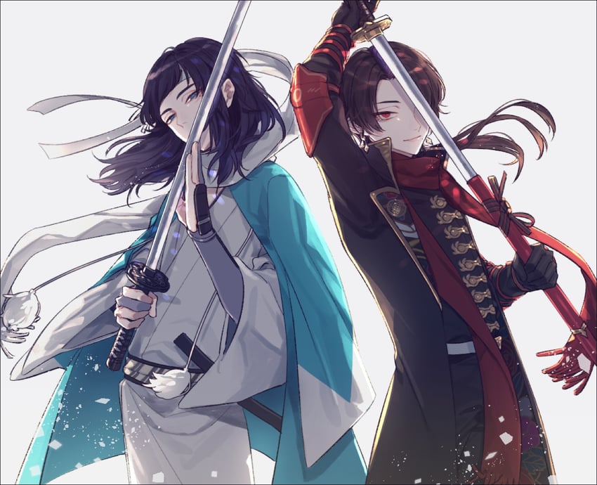 kashuu kiyomitsu and yamato-no-kami yasusada (touken ranbu) drawn by yamada_chickenko