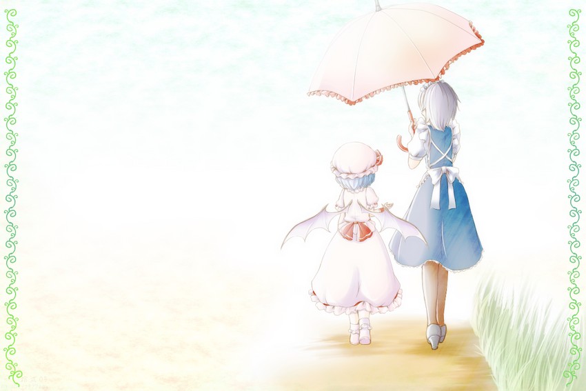 remilia scarlet and izayoi sakuya (touhou) drawn by juuni_05