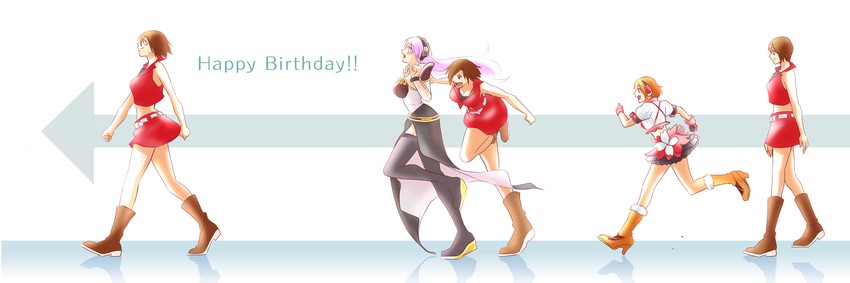 megurine luka, meiko, and sakine meiko (vocaloid) drawn by d.g