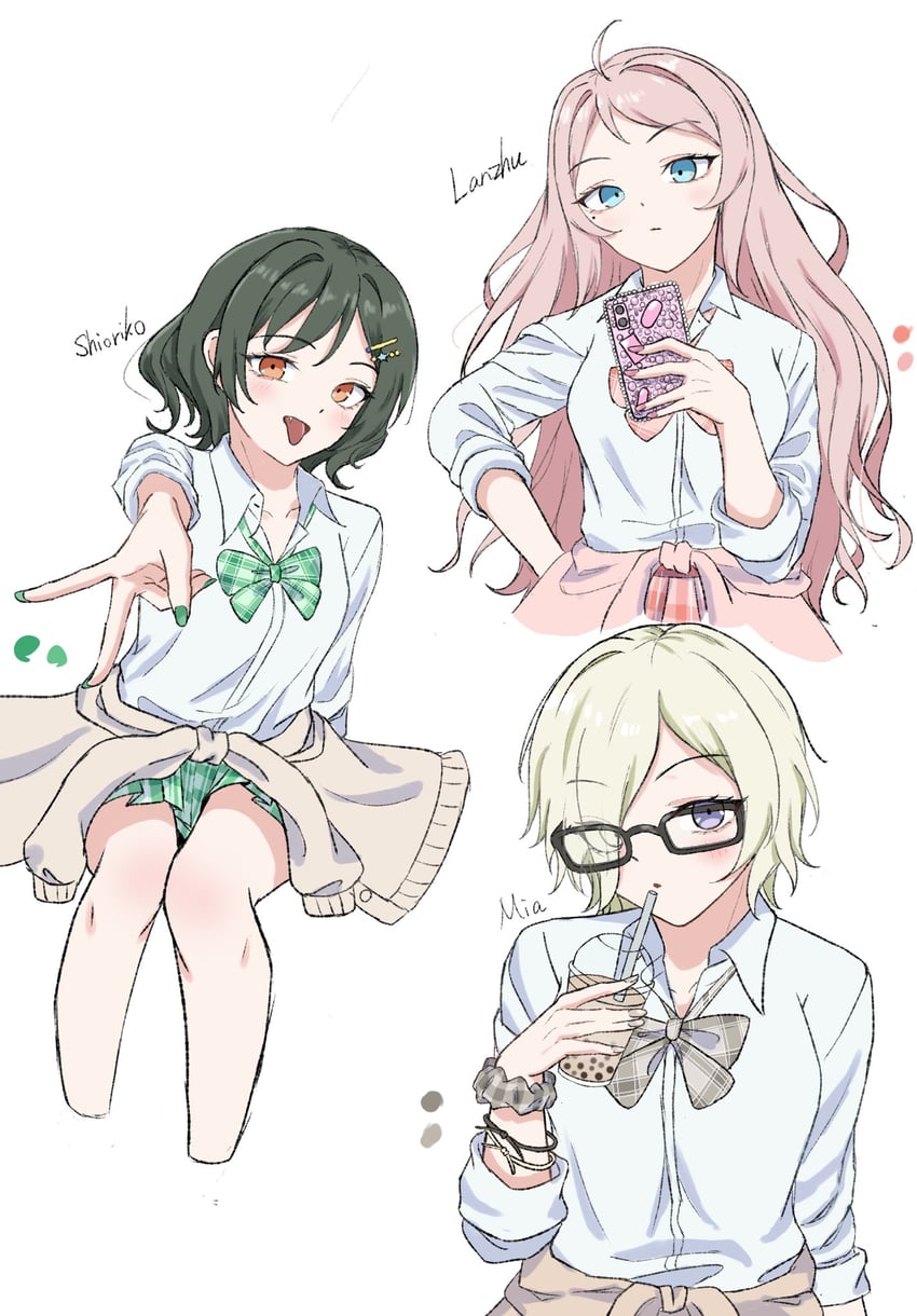 mifune shioriko, zhong lanzhu, and mia taylor (love live! and 1 more) drawn by keitaro_tension