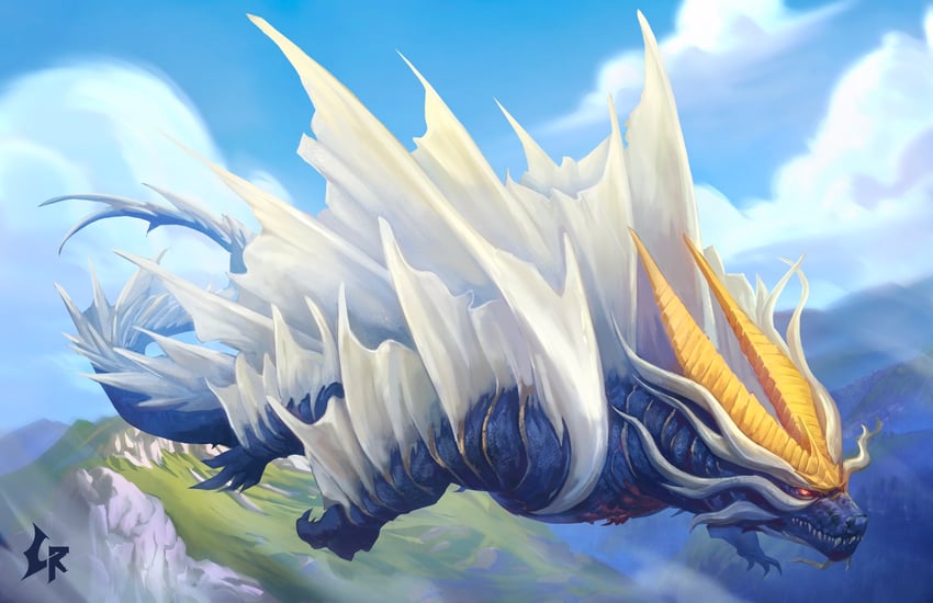 amatsumagatsuchi and spacegodzilla (monster hunter and 2 more) drawn by chipyray