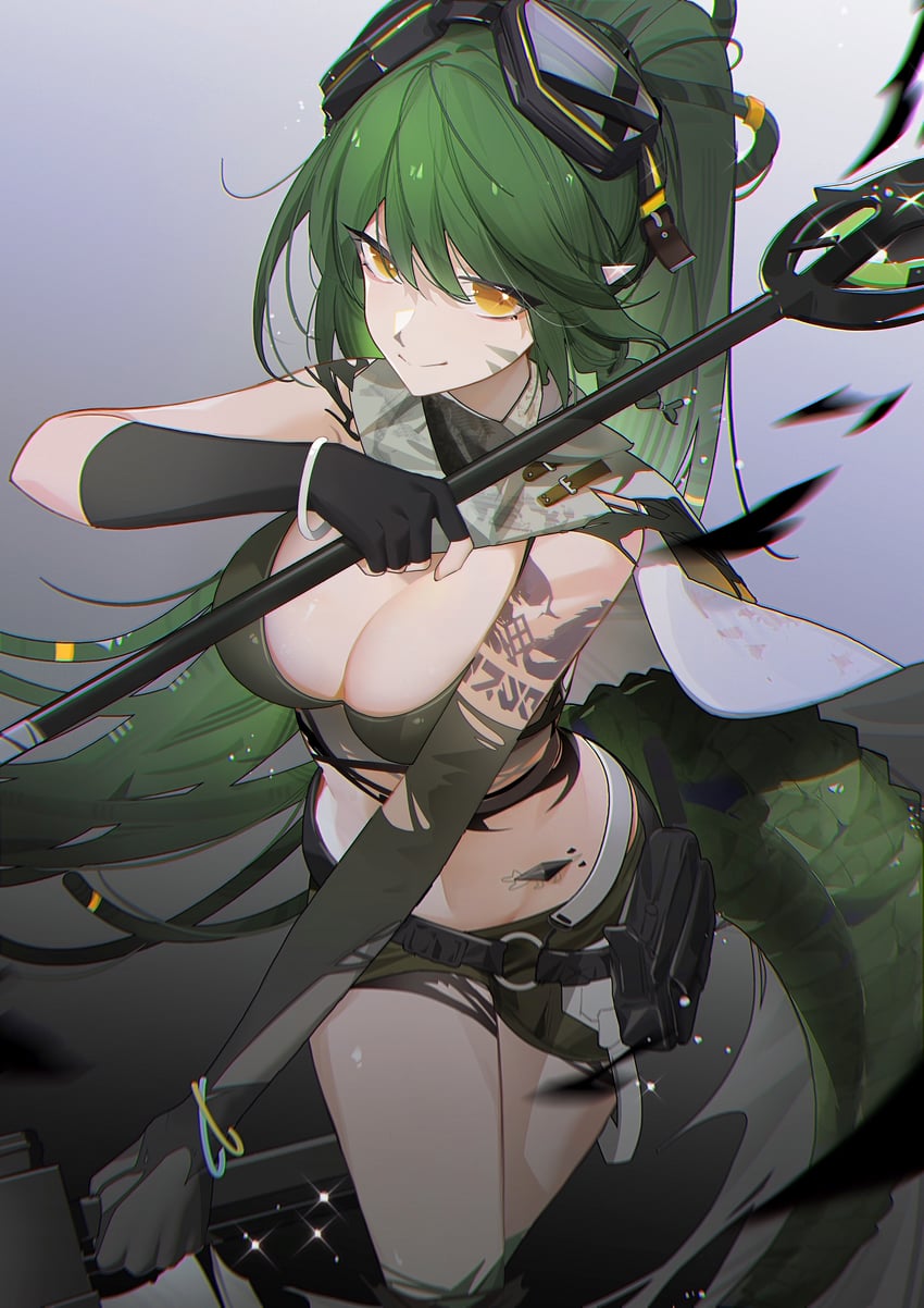 gavial and gavial the invincible (arknights) drawn by zaocan_nai_cha