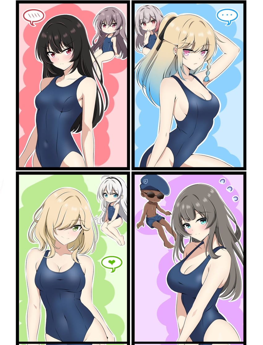 jaina kropel, agnes abigail, xiao lin, alex, lyudmila, and 3 more (counter:side) drawn by yuu_kun33