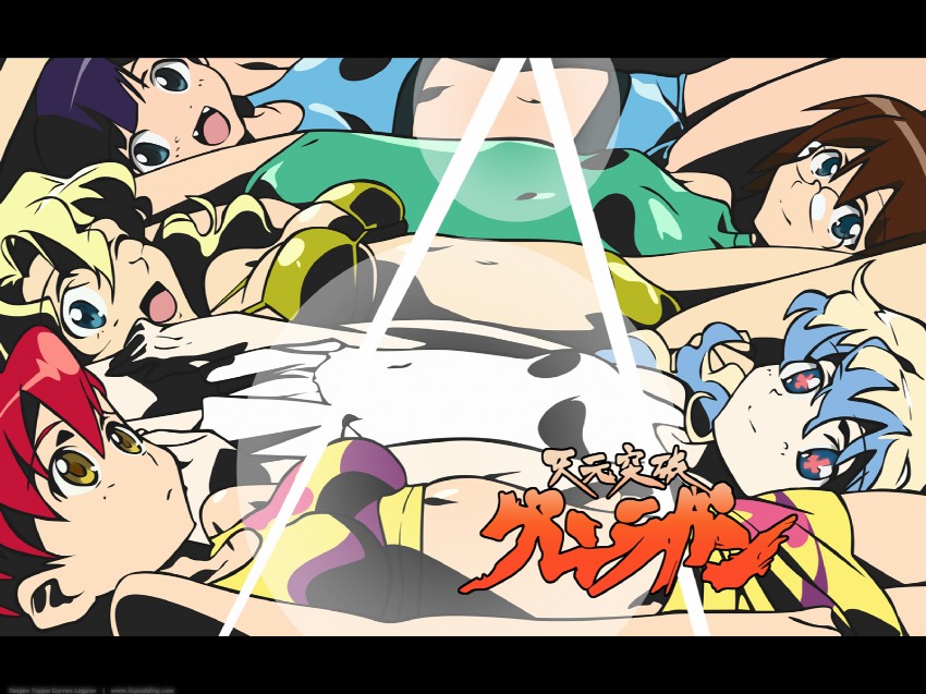 yoko littner, nia teppelin, kiyal bachika, kinon bachika, and kiyoh bachika (tengen toppa gurren lagann)