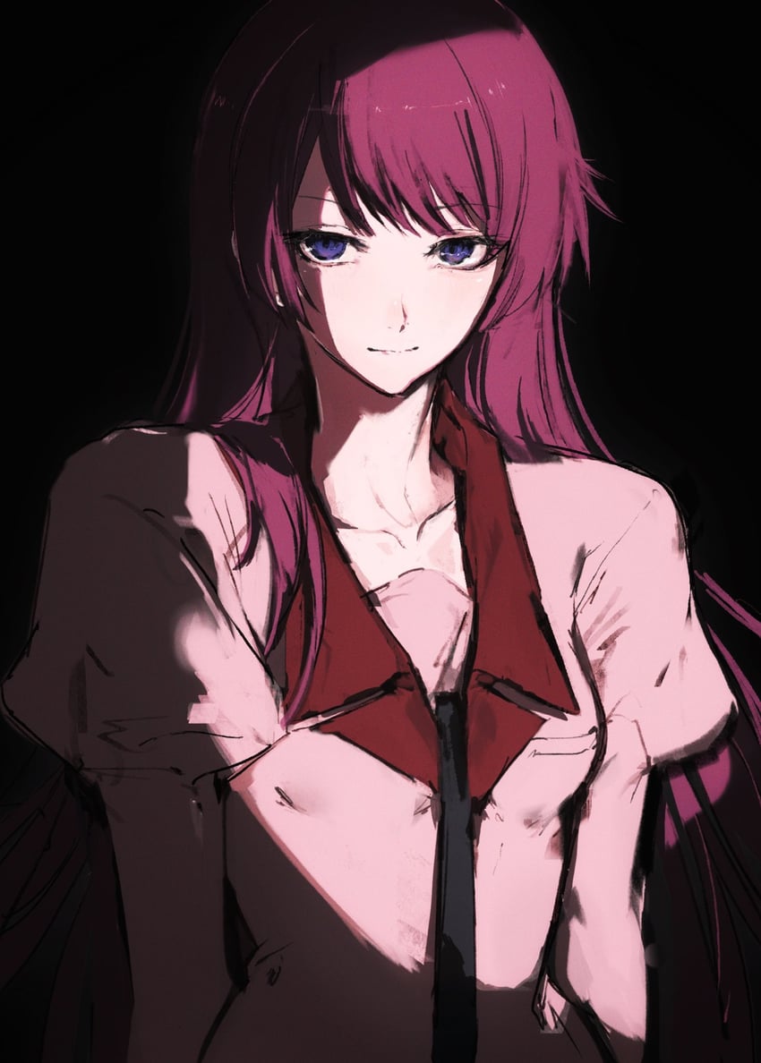 senjougahara hitagi (monogatari and 1 more) drawn by moku_(muooku)