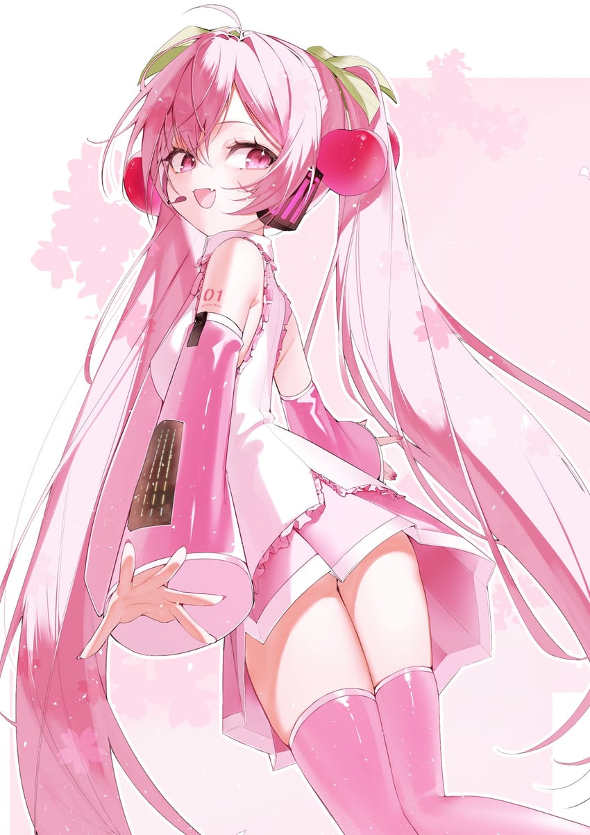 hatsune miku and sakura miku (vocaloid) drawn by reirou_(chokoonnpu)