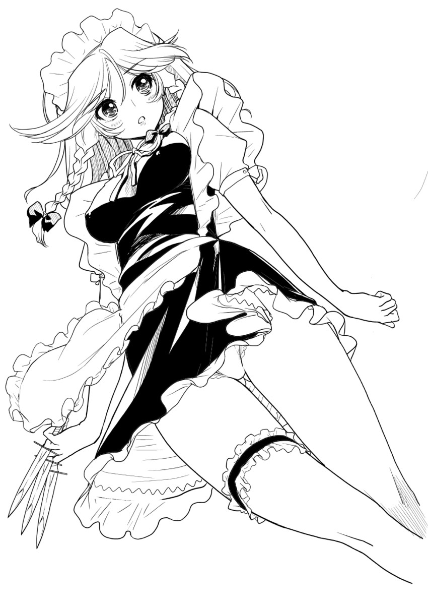 izayoi sakuya (touhou) drawn by kazumi_yoshiyuki