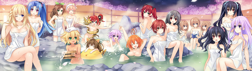 neptune, noire, nepgear, blanc, vert, and 14 more (neptune and 2 more) drawn by tsunako