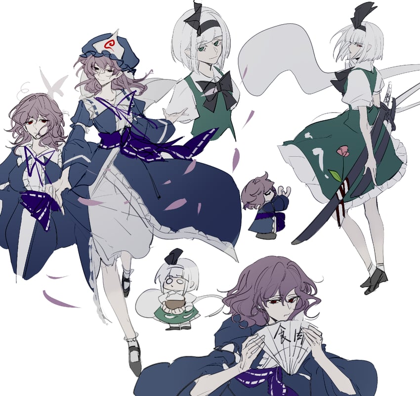 konpaku youmu and saigyouji yuyuko (touhou) drawn by xian_qishui