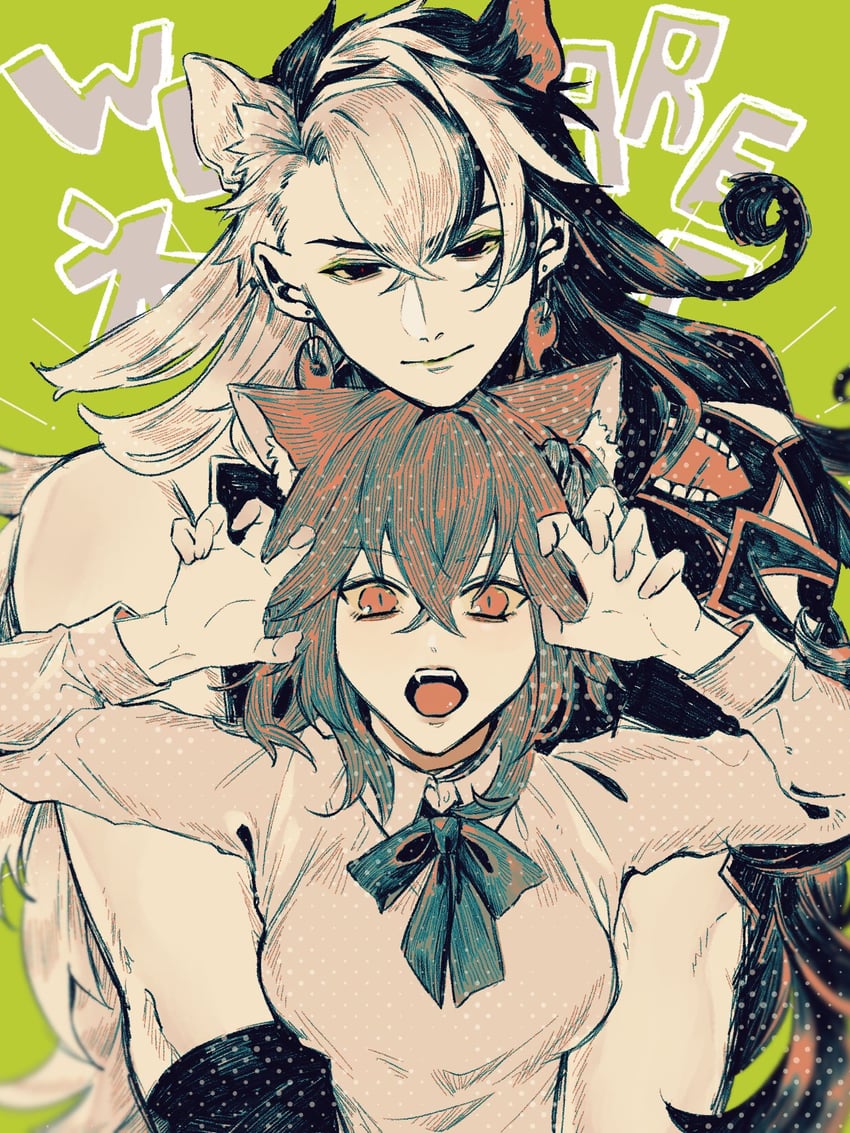fujimaru ritsuka and ashiya douman (fate and 1 more) drawn by nekko_chaaaaan