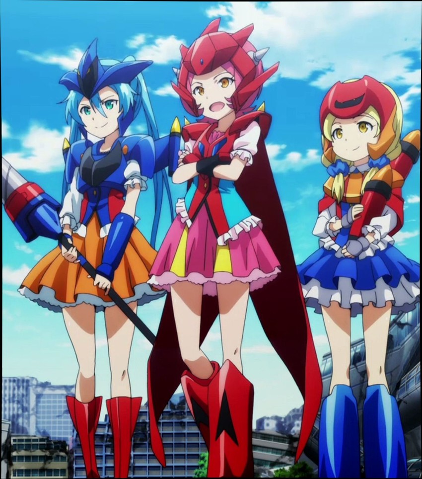 getter dragon, gecchan, getter liger, getter poseidon, pon-chan, and 2 more (robot girls z)
