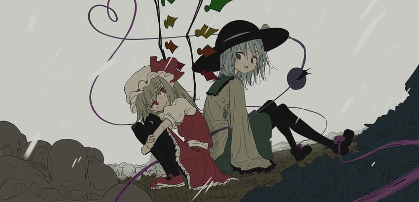 flandre scarlet and komeiji koishi (touhou) drawn by uzou_(uzooooooooo)
