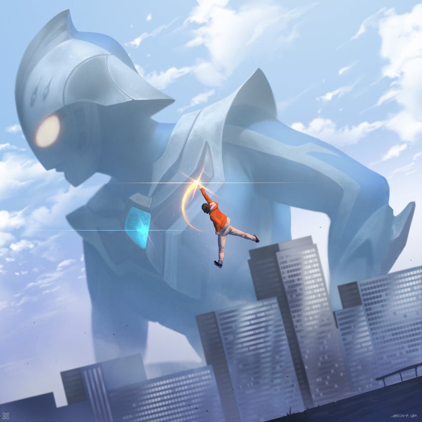 ultraman nexus, ultraman nexus junis blue, and senjyu ren (ultra series and 1 more) drawn by xiaoguimist