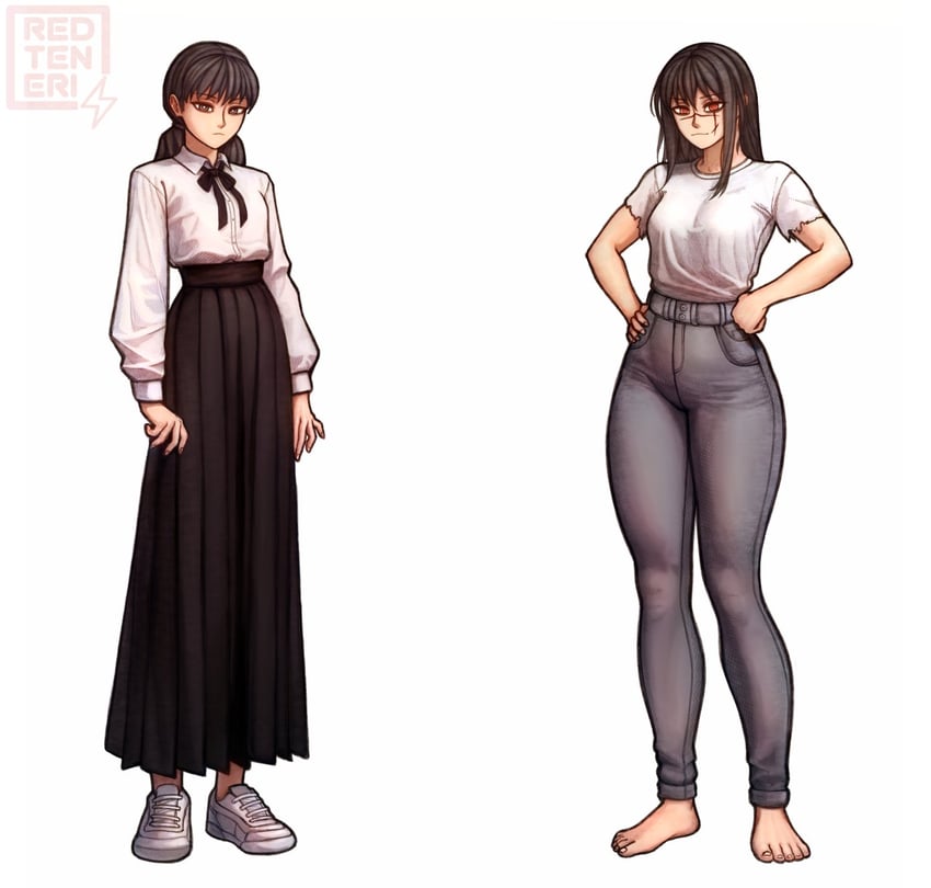yoru and mitaka asa (chainsaw man) drawn by redteneri